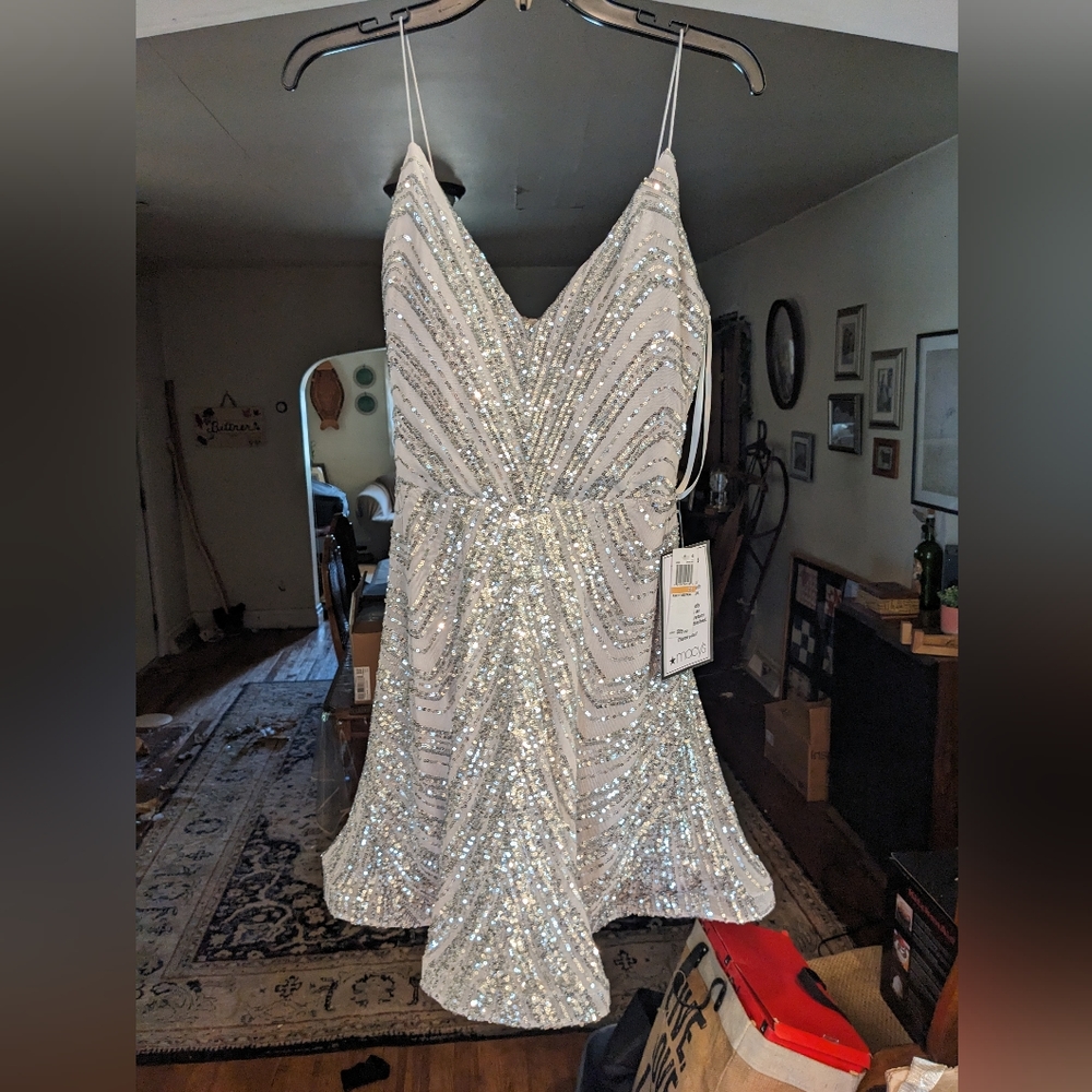 Silver homecoming/cocktail dress